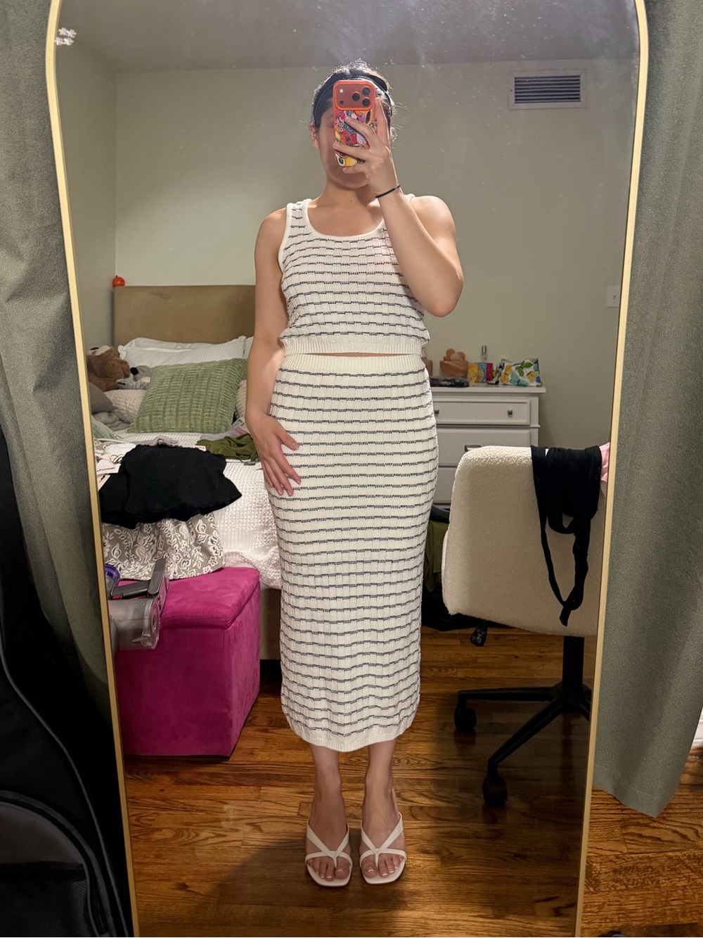 Freshman 1996- knit top and midi skirt set